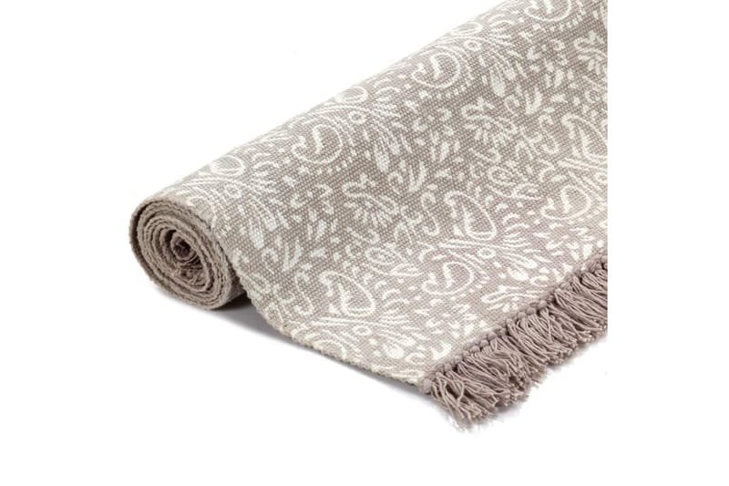 Gulvsteppe kilim-vevet bomull med mønster 120x180 cm gråbrun - Grå|Beige - Tekstiler & tepper - Teppe & matte - Orientalske tepper - Kelimtepper