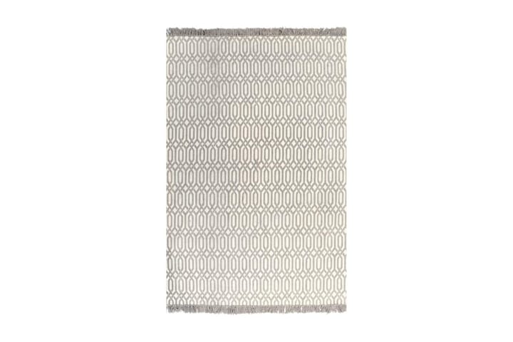 Gulvsteppe kilim-vevet bomull med mønster 120x180 cm gråbrun - Grå|Hvit - Tekstiler & tepper - Teppe & matte - Orientalske tepper - Kelimtepper