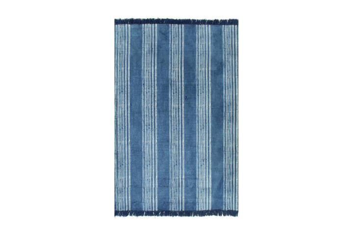 Gulvsteppe kilim-vevet bomull med mønster 160x230 cm blå - Blå - Tekstiler & tepper - Teppe & matte - Orientalske tepper - Kelimtepper