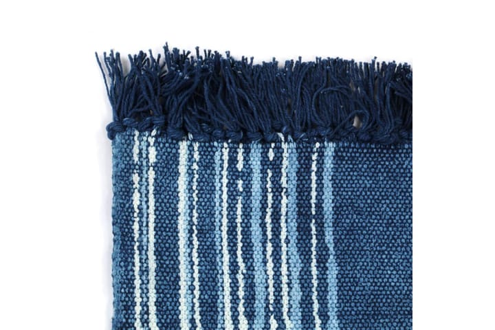 Gulvsteppe kilim-vevet bomull med mønster 160x230 cm blå - Blå - Tekstiler & tepper - Teppe & matte - Orientalske tepper - Kelimtepper