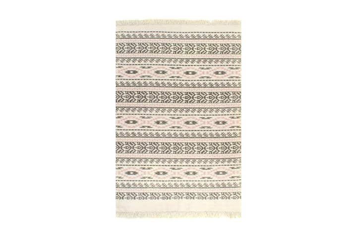 Gulvsteppe kilim-vevet bomull med mønster 160x230cm grå/rosa - Rosa|Grå - Tekstiler & tepper - Teppe & matte - Orientalske tepper - Kelimtepper