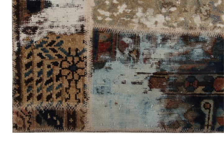 Håndknyttet Lappeteppe Ull/Garn Flerfarget 106x229 cm - Flerfarget - Tekstiler & tepper - Teppe & matte - Orientalske tepper - Patchwork tepper