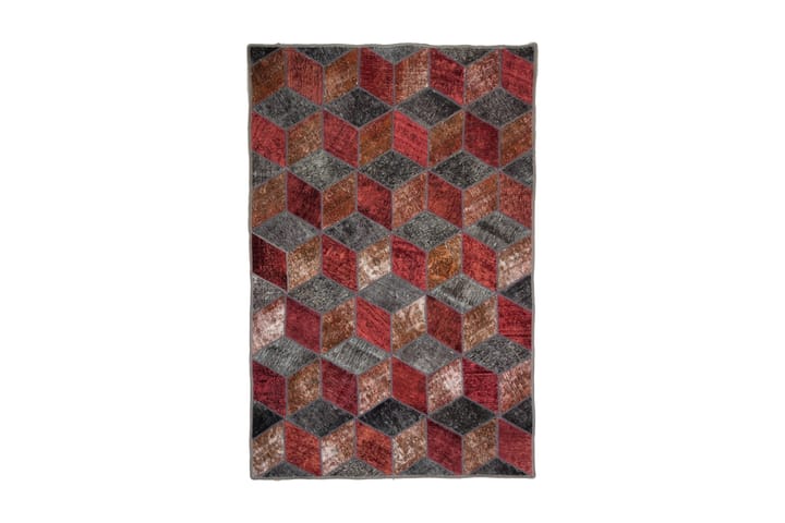 Håndknyttet Lappeteppe Ull/Garn Flerfarget 142x217 cm - Flerfarget - Tekstiler & tepper - Teppe & matte - Orientalske tepper - Patchwork tepper