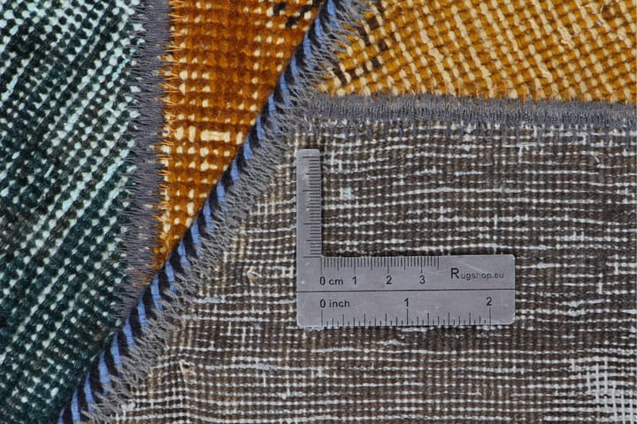 Håndknyttet Lappeteppe Ull/Garn Flerfarget 144x220 cm - Flerfarget - Tekstiler & tepper - Teppe & matte - Orientalske tepper - Patchwork tepper