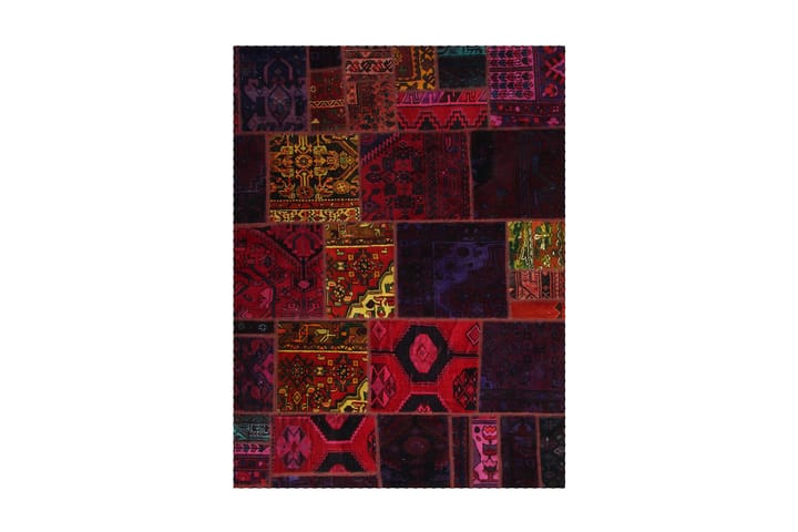 Håndknyttet Lappeteppe Ull/Garn Flerfarget 156x208 cm - Flerfarget - Tekstiler & tepper - Teppe & matte - Orientalske tepper - Patchwork tepper