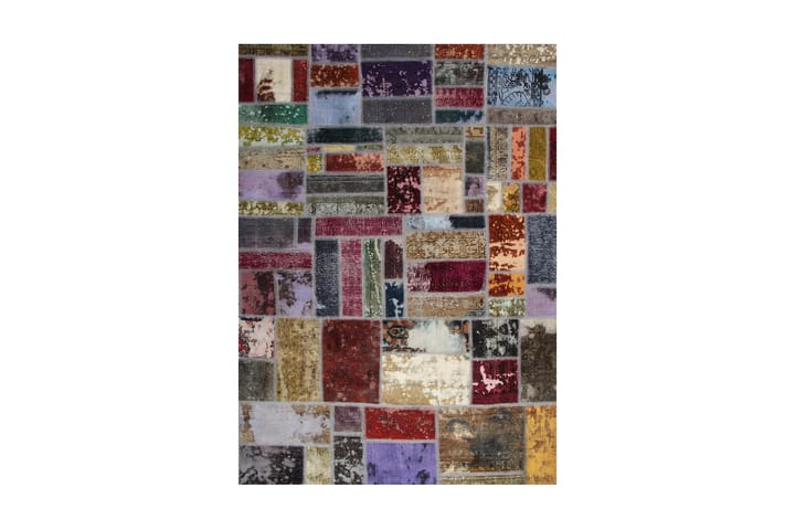Håndknyttet Lappeteppe Ull/Garn Flerfarget 172x239 cm - Flerfarget - Tekstiler & tepper - Teppe & matte - Orientalske tepper