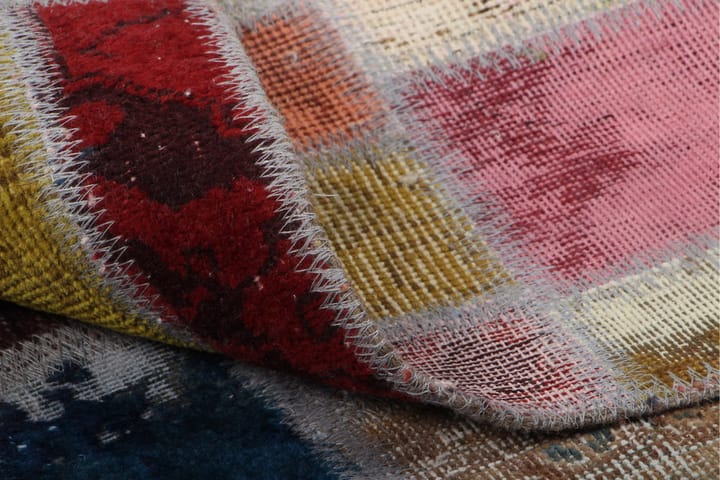 Håndknyttet Lappeteppe Ull/Garn Flerfarget 172x239 cm - Flerfarget - Tekstiler & tepper - Teppe & matte - Orientalske tepper - Patchwork tepper