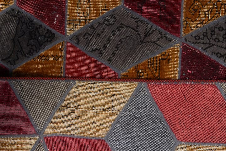 Håndknyttet Lappeteppe Ull/Garn Flerfarget 176x245 cm - Flerfarget - Tekstiler & tepper - Teppe & matte - Orientalske tepper - Patchwork tepper