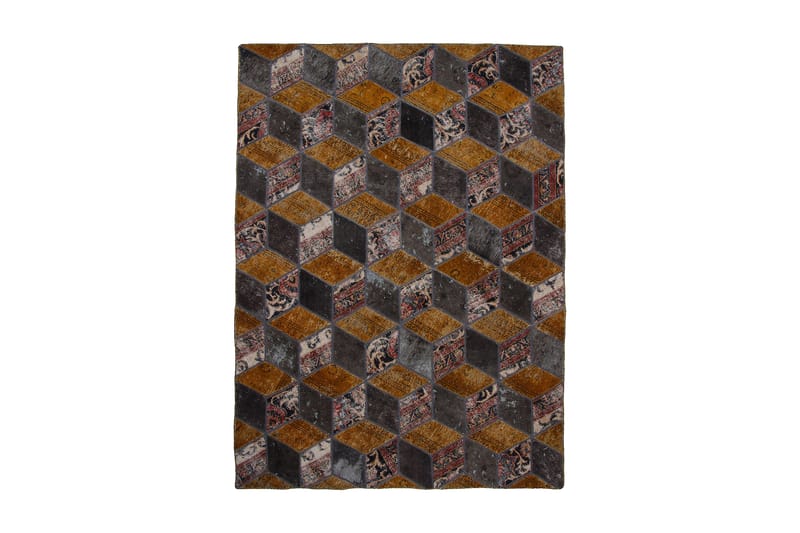 Håndknyttet Lappeteppe Ull/Garn Flerfarget 177x245 cm - Flerfarget - Tekstiler & tepper - Teppe & matte - Orientalske tepper - Patchwork tepper