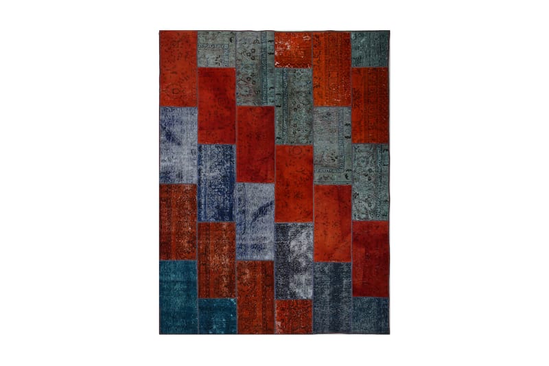 Håndknyttet Lappeteppe Ull/Garn Flerfarget 181x239 cm - Flerfarget - Tekstiler & tepper - Teppe & matte - Orientalske tepper - Patchwork tepper