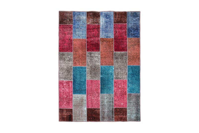 Håndknyttet Lappeteppe Ull/Garn Flerfarget 182x241 cm - Flerfarget - Tekstiler & tepper - Teppe & matte - Orientalske tepper