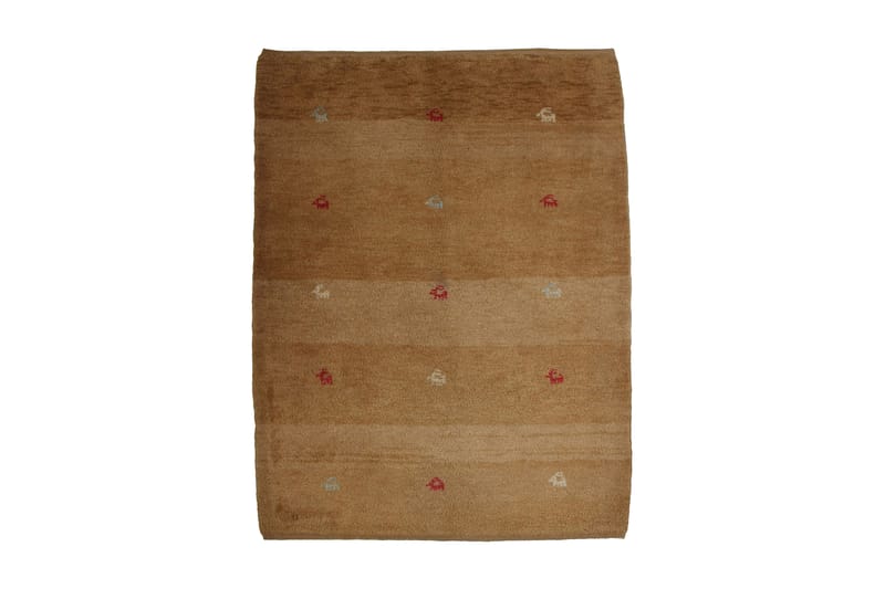 Håndknyttet Gabbeh Shiraz Ull Beige 106x137cm - Beige - Tekstiler & tepper - Teppe & matte - Orientalske tepper