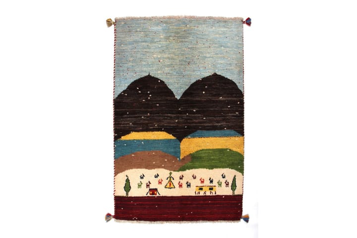 Håndknyttet Gabbeh Shiraz Ull Blå / Brun 93x148cm - Blå|Brun - Tekstiler & tepper - Teppe & matte - Orientalske tepper