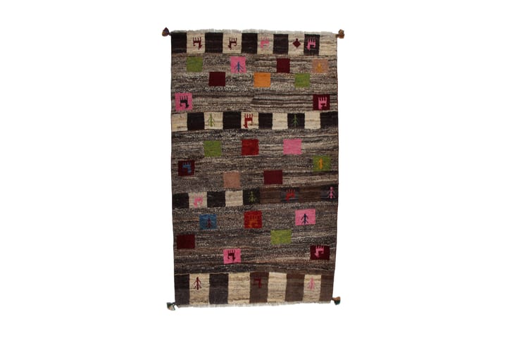 Håndknyttet Gabbeh Shiraz Ull Grå/Krem 103x168 cm - Grå|Krem - Tekstiler & tepper - Teppe & matte - Orientalske tepper