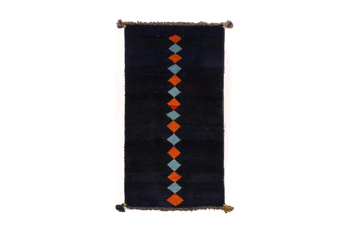 Håndknyttet Gabbeh Shiraz Ull Mørkeblå 58x117cm - Mørkeblå - Tekstiler & tepper - Teppe & matte - Orientalske tepper