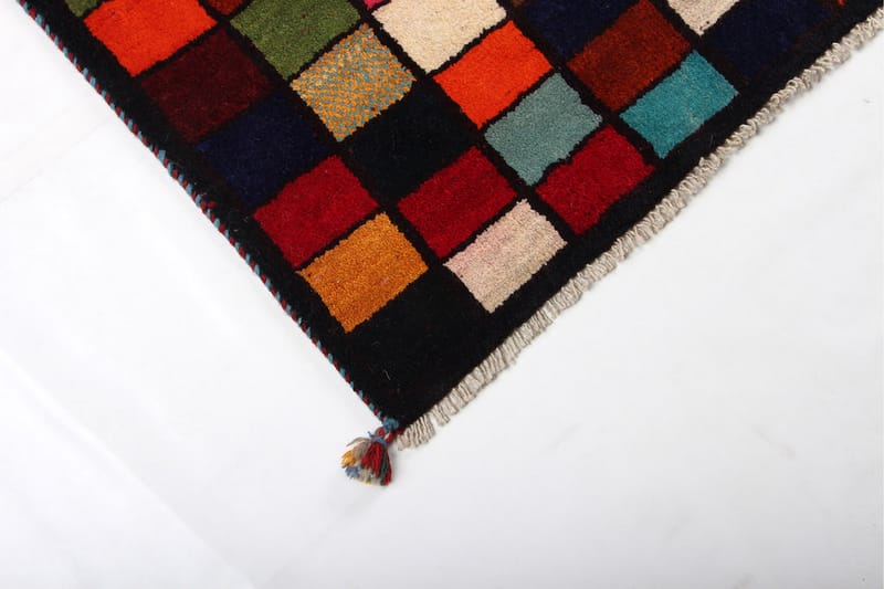 Håndknyttet Gabbeh Shiraz Ull Svart/Krem 108x173 cm - Krem | Svart - Tekstiler & tepper - Teppe & matte - Orientalske tepper