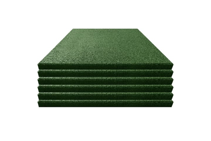 Fallunderlag 6 stk gummi 50x50x3 cm grønn - Tekstiler & tepper - Teppe & matte - Spesialmatte - Nålefiltmatter & kunstgressmatter