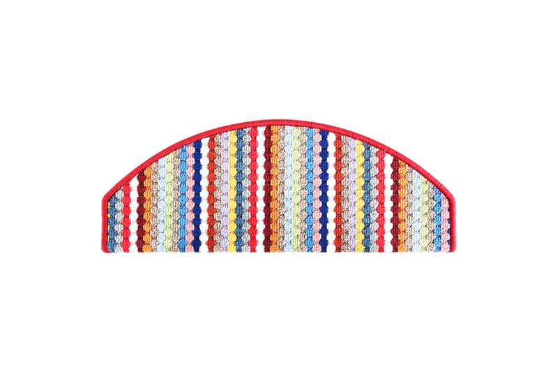 Selvklebende trappematter 15 stk 65x28 cm flerfarget rød - Flerfarget - Tekstiler & tepper - Teppe & matte - Spesialmatte - Trappetrinnstepper