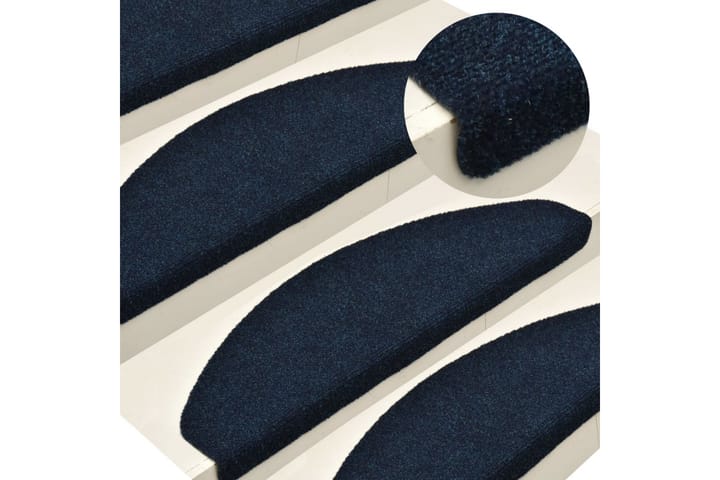 Selvklebende trappematter 15stk marineblå 56x17x3cm nålestem - Blå - Tekstiler & tepper - Teppe & matte - Spesialmatte - Trappetrinnstepper