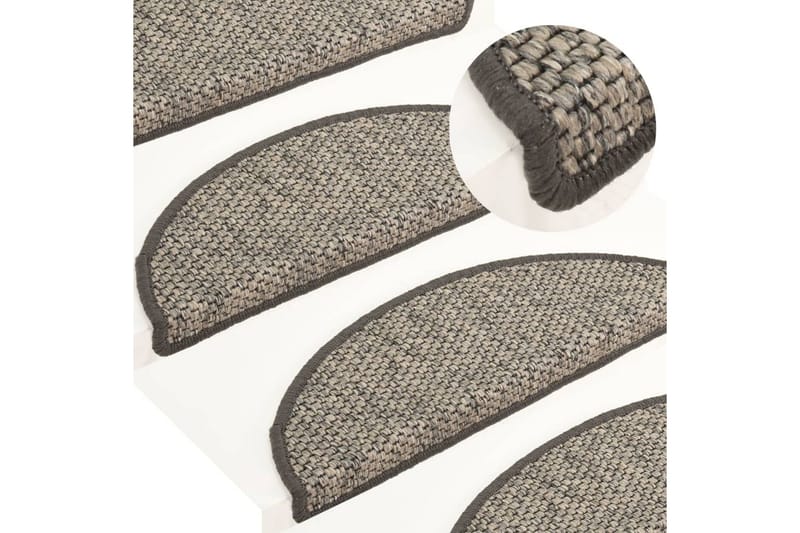 Selvklebende trappematter sisal-utseende 15 stk 56x20cm - Silver - Tekstiler & tepper - Teppe & matte - Spesialmatte - Trappetrinnstepper