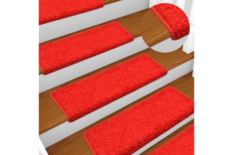Trappetrinnstepper 15 stk 65x25 rød - Tekstiler & tepper - Teppe & matte - Spesialmatte - Trappetrinnstepper