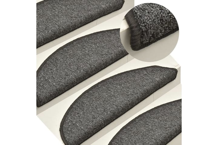 Trappetrinnstepper 15 stk mørkegrå 65x24x4 cm - Grå - Tekstiler & tepper - Teppe & matte