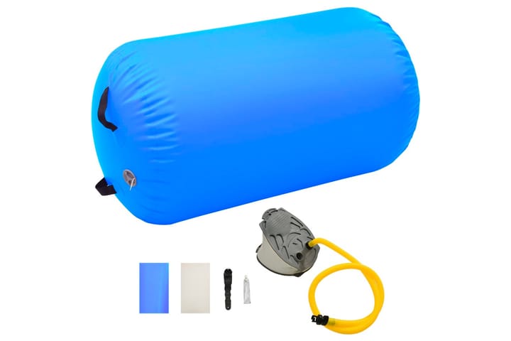 Oppblåsbar gymnastikkrull med pumpe 100x60 cm PVC blå - Tekstiler & tepper - Teppe & matte - Spesialmatte - Treningsmatte