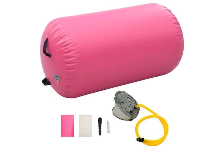 Oppblåsbar gymnastikkrull med pumpe 100x60 cm PVC rosa - Tekstiler & tepper - Teppe & matte - Spesialmatte - Treningsmatte