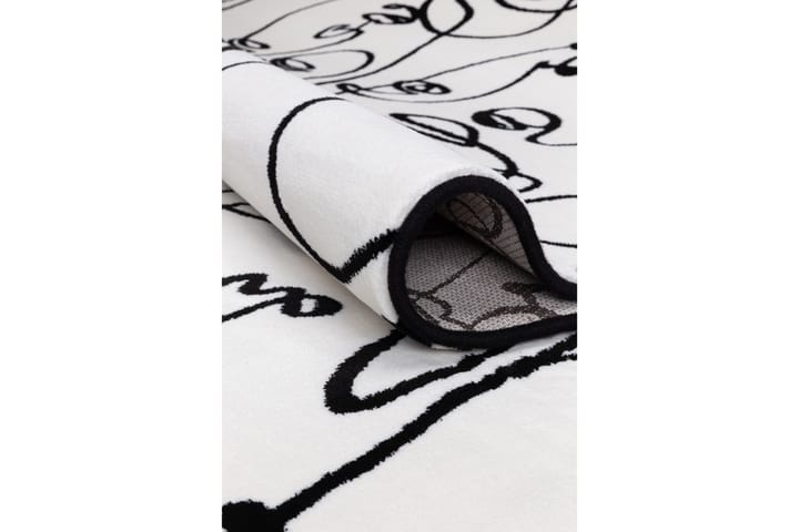 Matte Ink Face 200 cm Rund - Hvit - Tekstiler & tepper - Teppe & matte - Store tepper