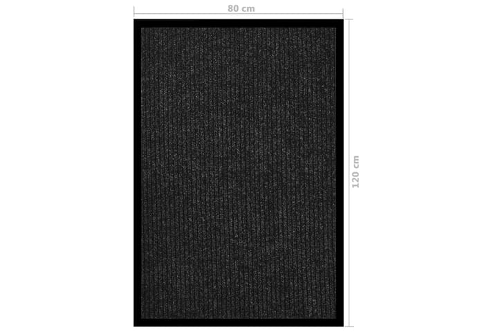 Dørmatte stripet antrasitt 80x120 cm - Antrasittgrå - Tekstiler & tepper - Teppe & matte - Utendørs tepper