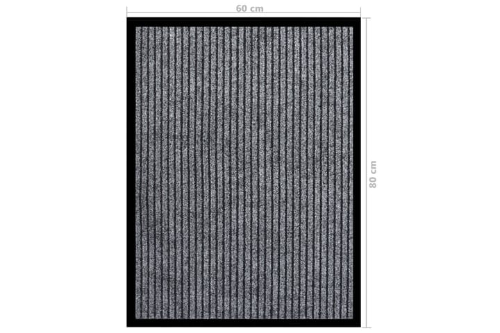 Dørmatte stripet grå 60x80 cm - Grå - Tekstiler & tepper - Teppe & matte - Utendørs tepper - Dørmatte og entrématte