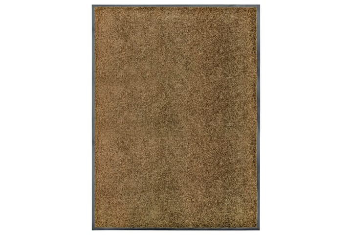 Dørmatte vaskbar brun 90x120 cm - Brun - Tekstiler & tepper - Teppe & matte - Utendørs tepper - Dørmatte og entrématte