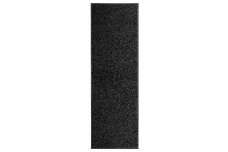 Dørmatte vaskbar svart 60x180 cm - Svart - Tekstiler & tepper - Teppe & matte - Utendørs tepper - Dørmatte og entrématte