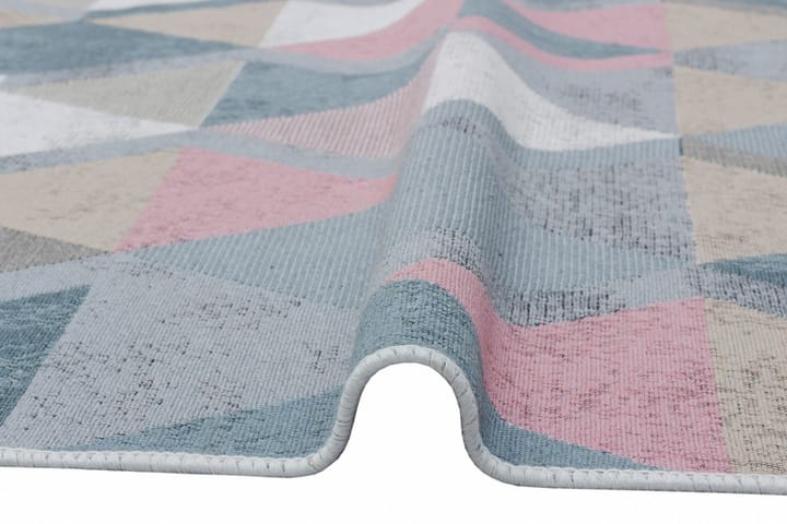 Inngangsmatte Caleban 80x150 cm - Blå/Rosa/Beige/Grå/Bomull - Tekstiler & tepper - Teppe & matte - Utendørs tepper - Dørmatte og entrématte