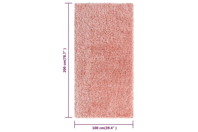 Flossteppe med høy luv rosa 100x200 cm 50 mm - Rosa - Tekstiler & tepper - Teppe & matte - Utendørs tepper - Plasttepper