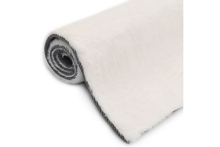 Teppe 80x150 cm kunstig kaninskinn kremhvit - Krem - Tekstiler & tepper - Teppe & matte - Utendørs tepper - Plasttepper