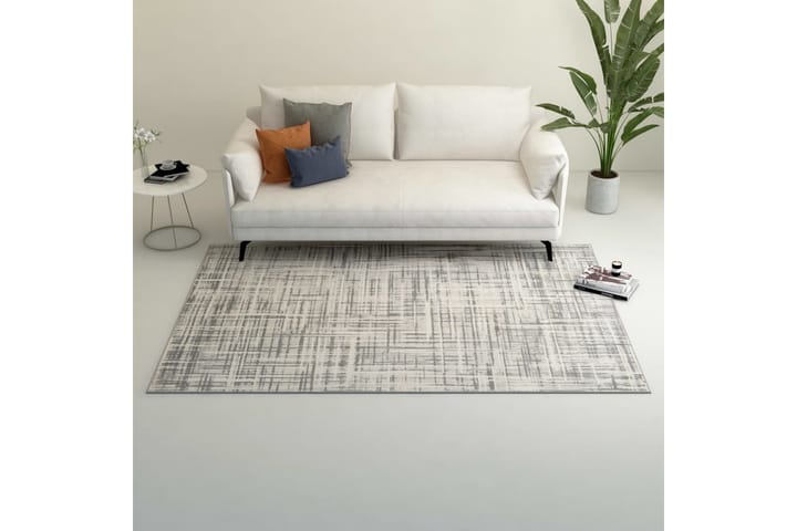 Teppe print beige 80x150 cm polyester - Beige - Tekstiler & tepper - Teppe & matte - Utendørs tepper - Plasttepper