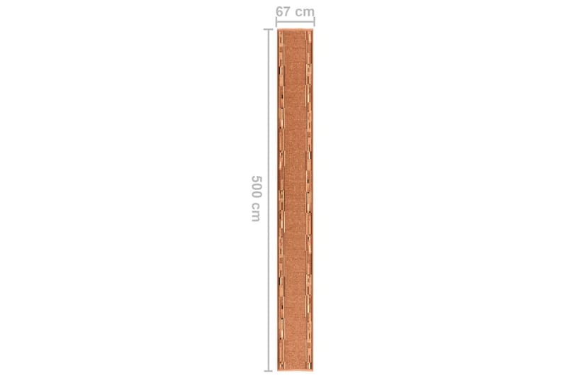 Teppeløper 67x500 cm sklisikker brun - Brun - Tekstiler & tepper - Teppe & matte - Utendørs tepper - Plasttepper