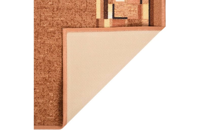 Teppeløper 80x150 cm sklisikker brun - Brun - Tekstiler & tepper - Teppe & matte - Utendørs tepper - Plasttepper
