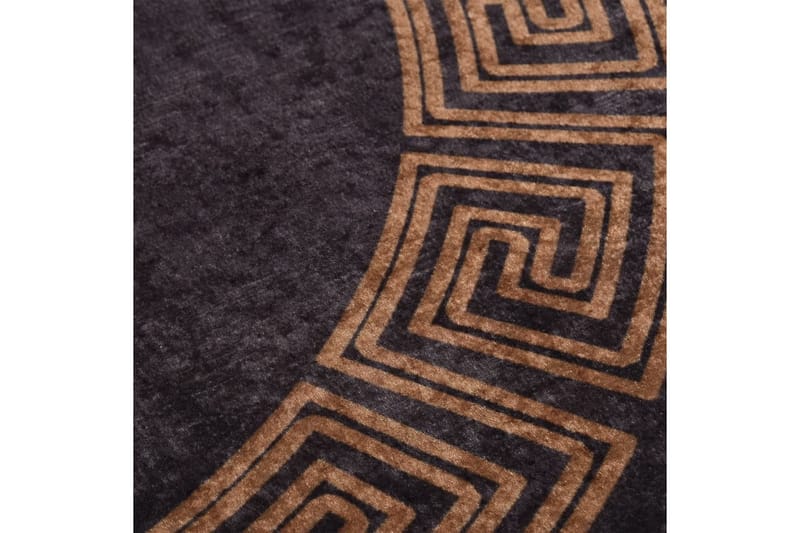 Vaskbart teppe 120 cm sklisikker svart og gull - Flerfarget - Tekstiler & tepper - Teppe & matte - Utendørs tepper - Plasttepper