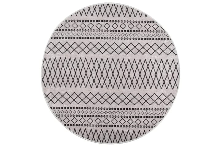 Vaskbart teppe 120 cm sklisikker svart og hvit - Flerfarget - Tekstiler & tepper - Teppe & matte - Utendørs tepper - Plasttepper