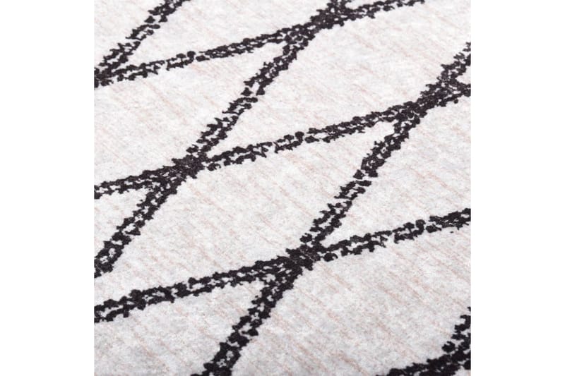 Vaskbart teppe 120x180 cm sklisikker svart og hvit - Flerfarget - Tekstiler & tepper - Teppe & matte - Utendørs tepper - Plasttepper