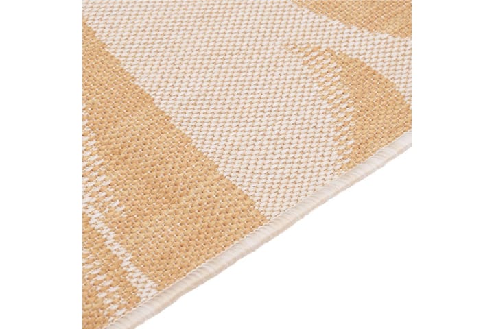 Utendørs flatvevd teppe 100x200 cm bladmønster - Gul - Tekstiler & tepper - Teppe & matte - Utendørs tepper