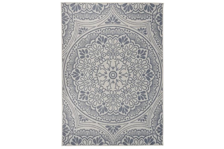 Utendørs flatvevd teppe 120x170 cm blå mønster - Blå - Tekstiler & tepper - Teppe & matte - Utendørs tepper