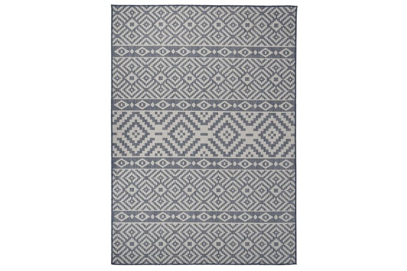 Utendørs flatvevd teppe 120x170 cm blå striper - Blå - Tekstiler & tepper - Teppe & matte - Utendørs tepper