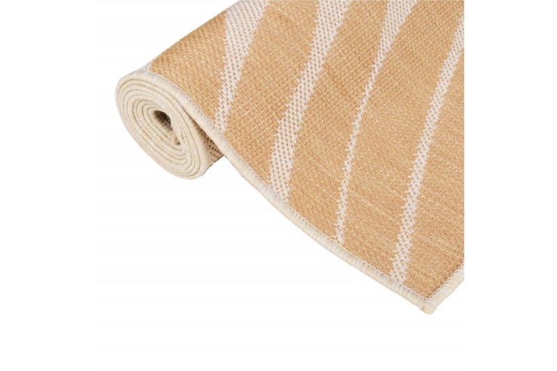 Utendørs flatvevd teppe 140x200 cm bladmønster - Gul - Tekstiler & tepper - Teppe & matte - Utendørs tepper