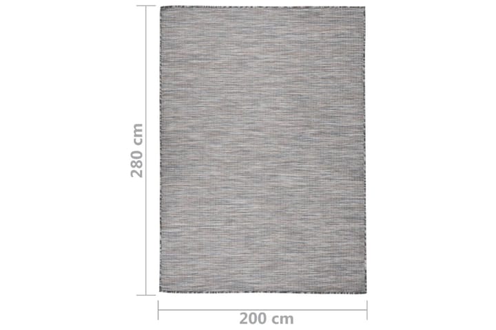 Utendørs flatvevd teppe 200x280 cm brun og svart - Svart - Tekstiler & tepper - Teppe & matte - Utendørs tepper