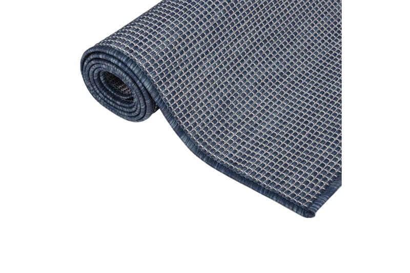 Utendørs flatvevd teppe 80x250 cm blå - Blå - Tekstiler & tepper - Teppe & matte - Utendørs tepper