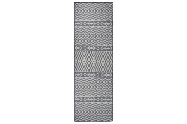 Utendørs flatvevd teppe 80x250 cm blå striper - Blå - Tekstiler & tepper - Teppe & matte - Utendørs tepper