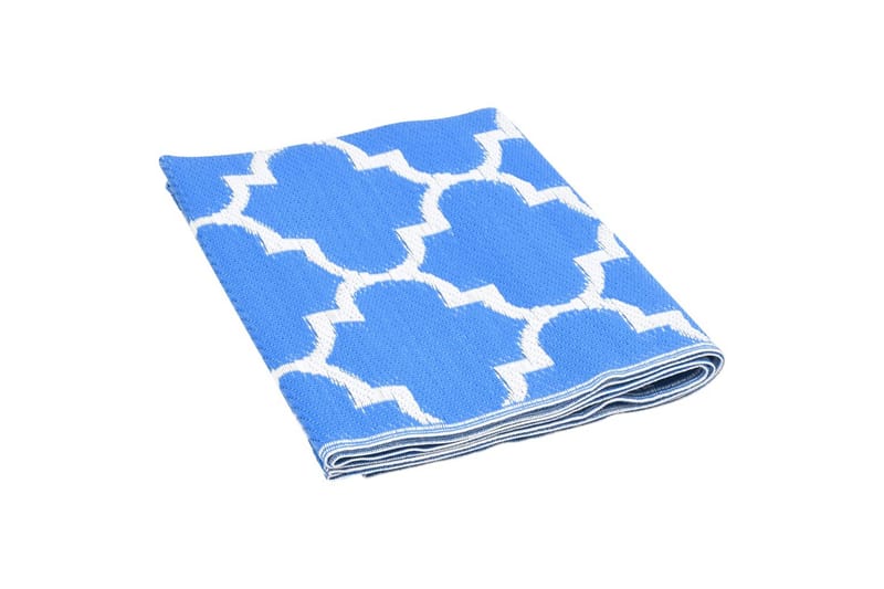 Uteteppe blå 120x180 cm PP - Blå - Tekstiler & tepper - Teppe & matte - Utendørs tepper